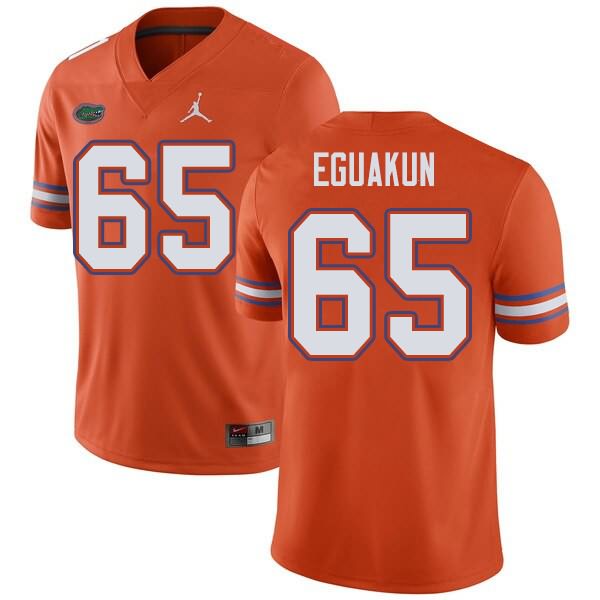 Men's NCAA Florida Gators Kingsley Eguakun #65 Stitched Authentic Jordan Brand Orange College Football Jersey UIA7765OL